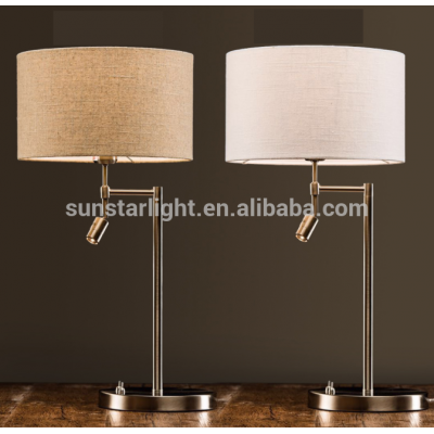 New arrival Modern Metal Body And Fabric Lampshade With Led Floor And Table Lamps/Lights For Hotel