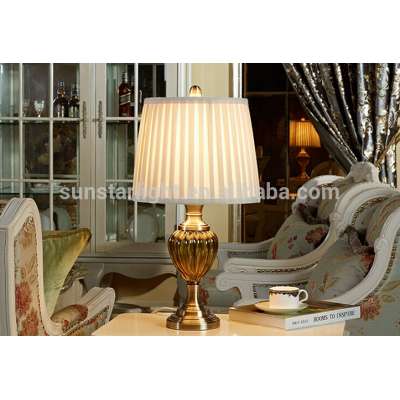 Metal Base Ceramic Body With Fabric Lampshade Modern Desk Lamp Bedroom Living Room Dining Room Table Lamp