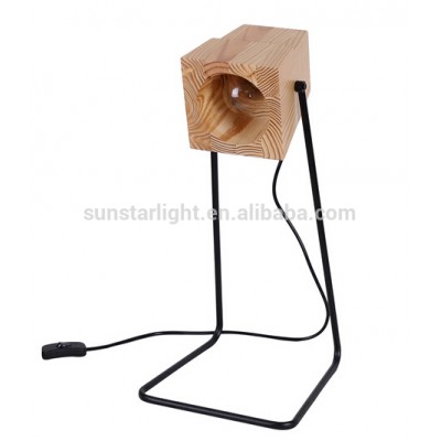 Metal Body With Wooden Lampshade Table Lamp Study Desk Lamp