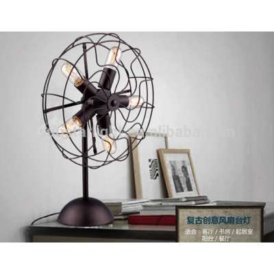 Five Lampholders Desk Lamp Fan Lamp Metal In Black Finish Living Room Bedroom Dining Room Table Lamp