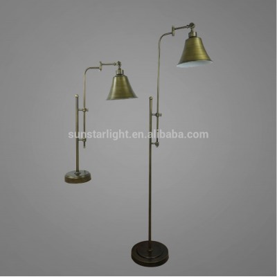 Adjustable Height And Angle Table Lamp And Floor Lamp Antique Brass Plated Metal Vintage Style Lamps