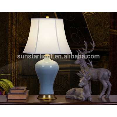 High Quanlity Ceramic Body With Fabric Lampshade Modern Desk Lamp Bedroom Living Room Table Lamp